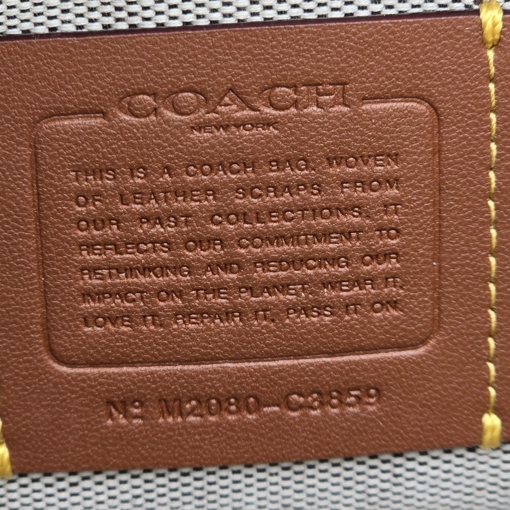Coach Field Tote  In Upwoven Leather, Chalk Multi - Picture 9 of 16
